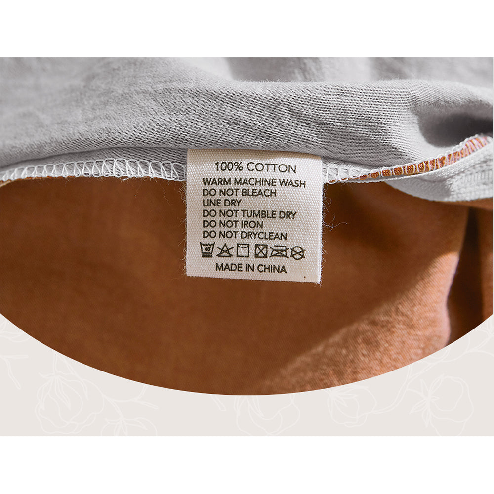 100% washed cotton sheet set in orange brown, featuring a soft texture and lightweight design, perfect for single beds.