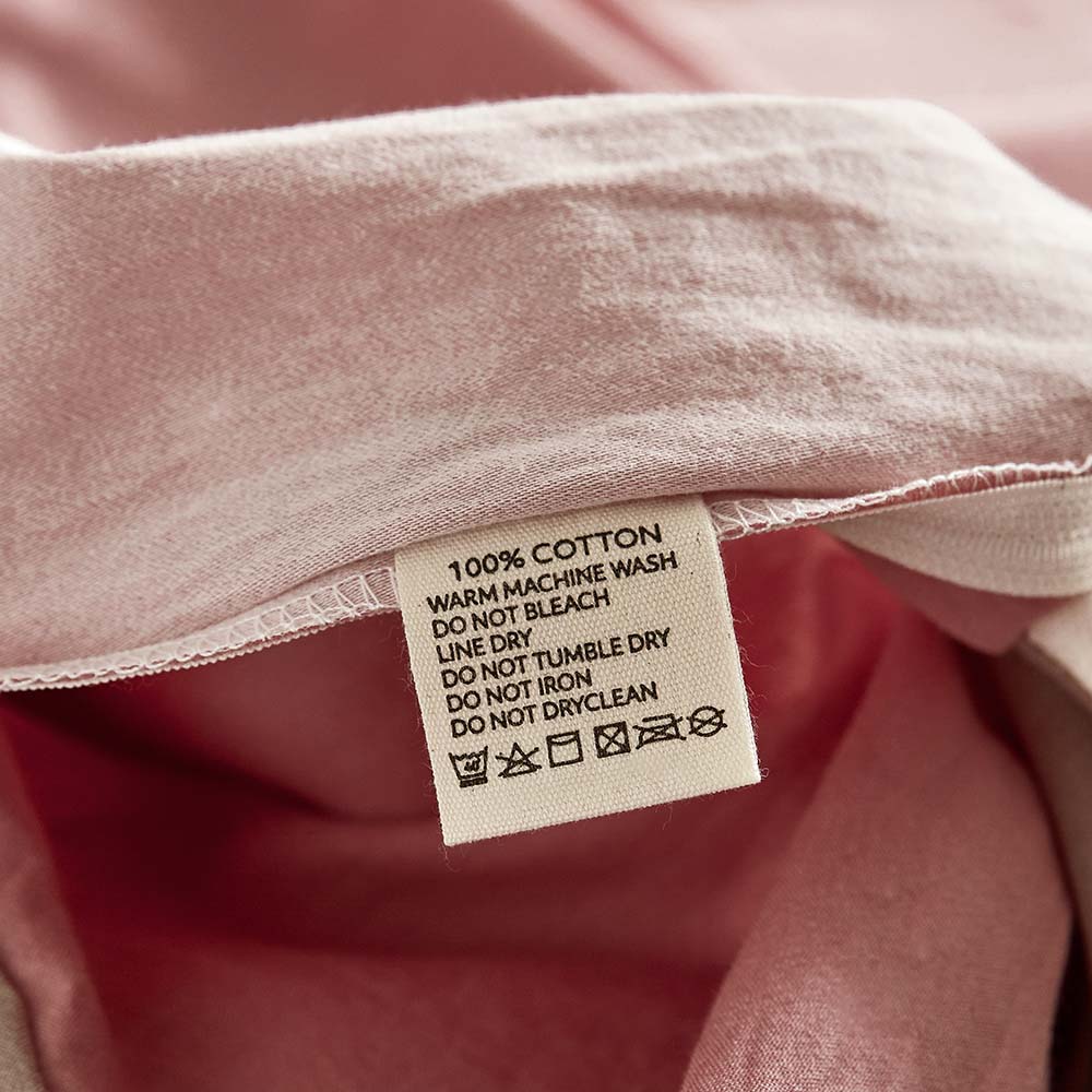 Cosy Club 100% Washed Cotton Sheet Set in Pink and Brown, featuring a soft texture and stylish design, perfect for queen-sized beds.