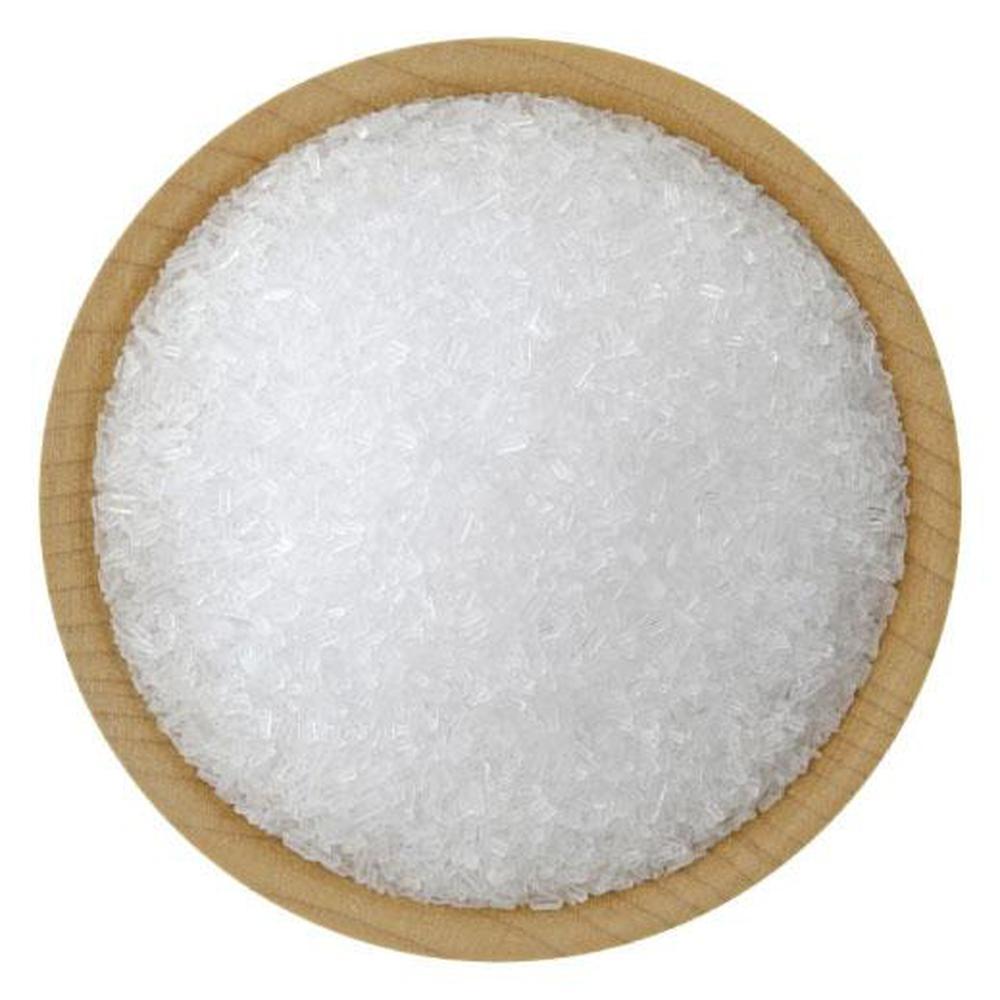 A resealable bag of 100g Epsom salt, showcasing its fine white crystals, ideal for therapeutic baths and skin care.