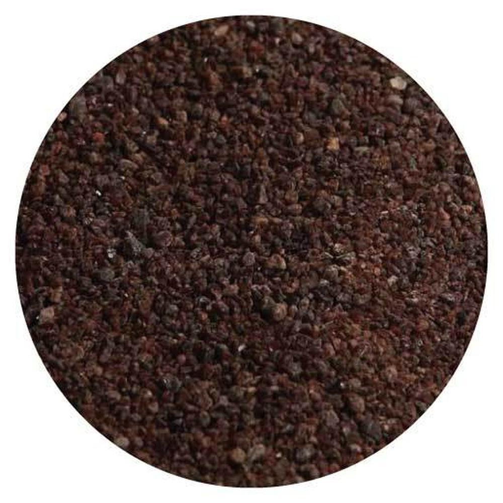 100g Fine Black Salt Himalayan in a resealable pouch, showcasing its dark violet color and fine grain texture.