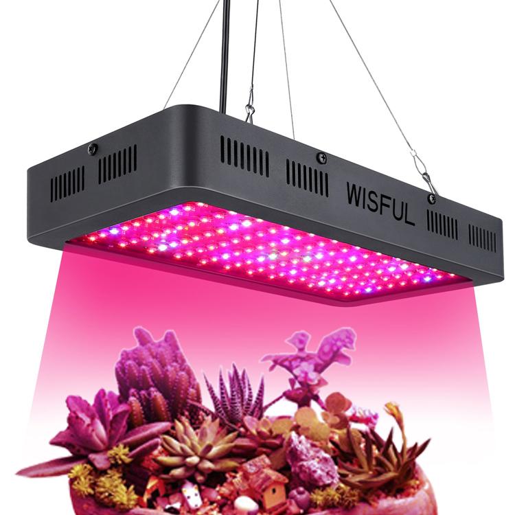 1000W LED Growing Lamp with full spectrum light for optimal plant growth, featuring a sleek square design and cooling fan system.