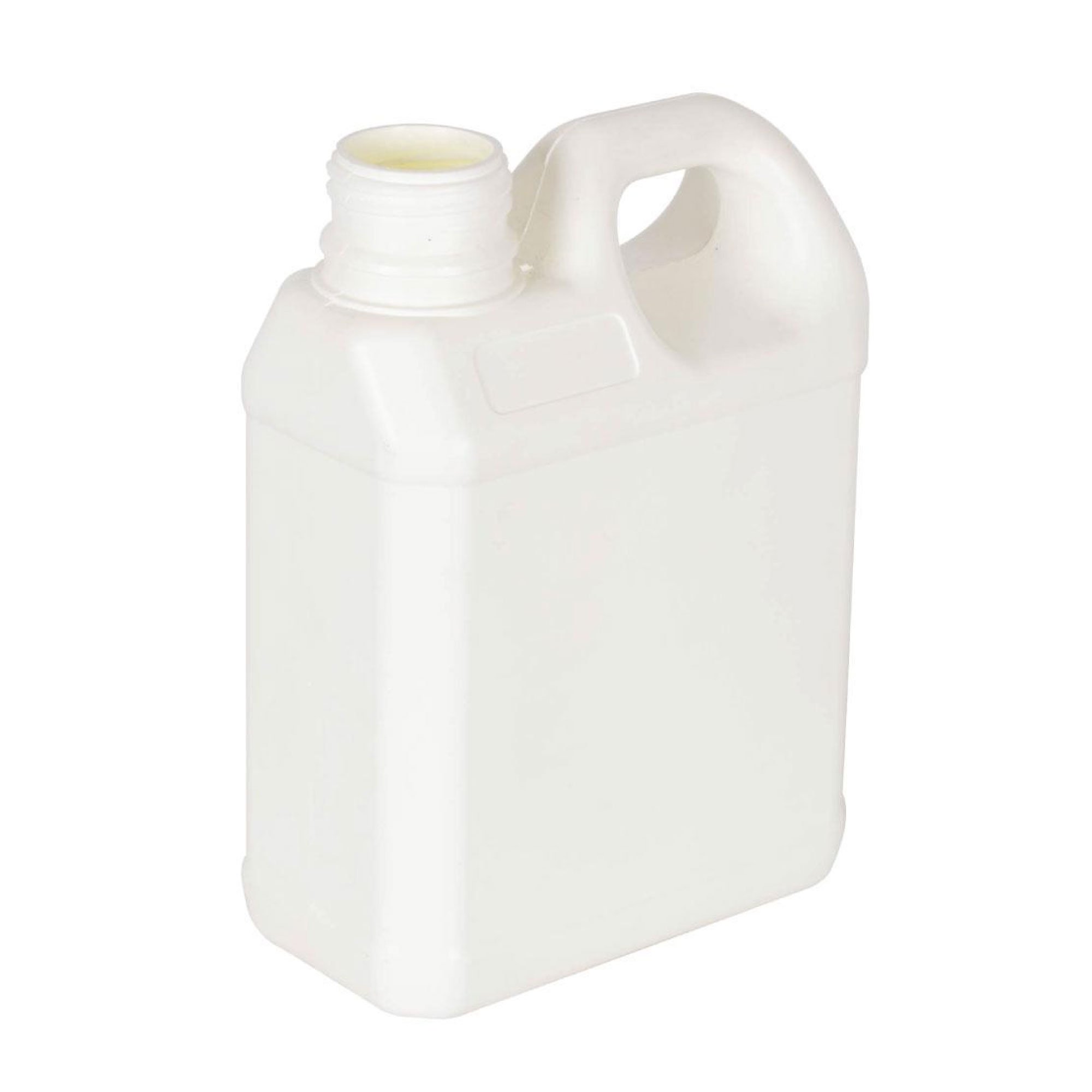 Ten 5L white HDPE plastic bottles with tamper evident screw caps, ideal for storing thick liquids safely.