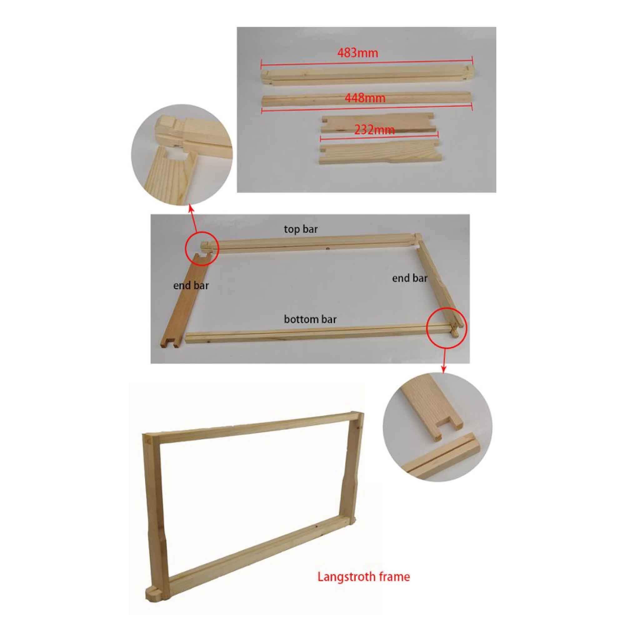 Set of 10 unassembled deep beehive frames made from high-grade New Zealand timber, designed for Australian Langstroth beehives.