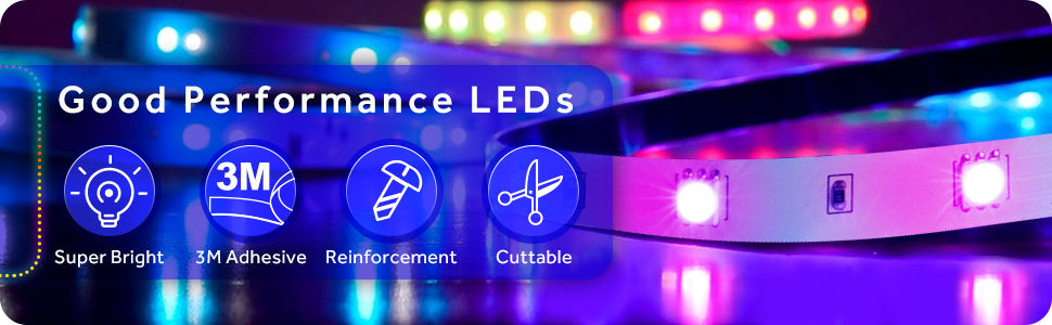 12M LED Strip Lights Rope Light with remote control, showcasing vibrant colors and flexible installation options for home decor.