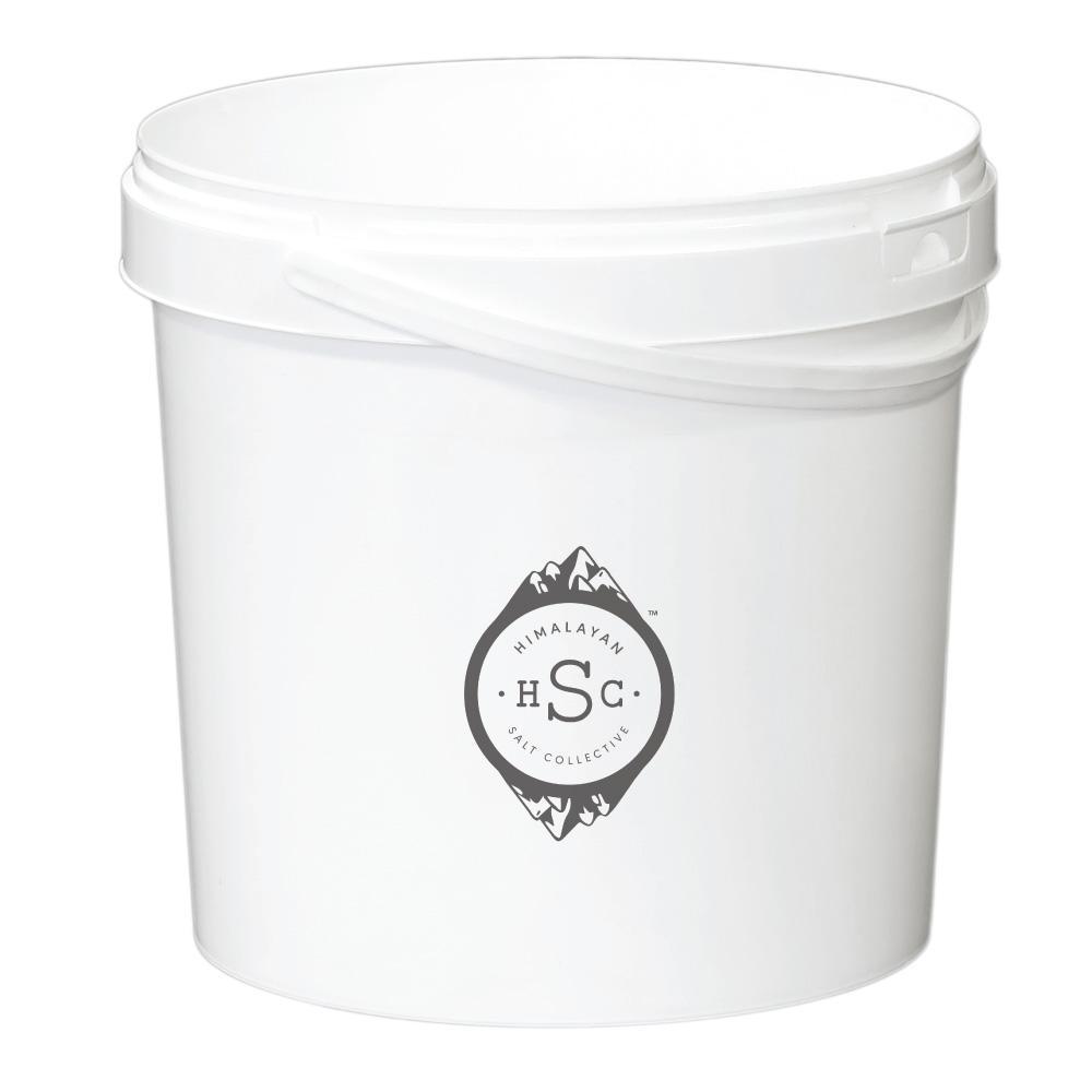 A 1.3kg tub of Epsom salt with a resealable lid, showcasing its white crystalline texture, ideal for bath and skin care.