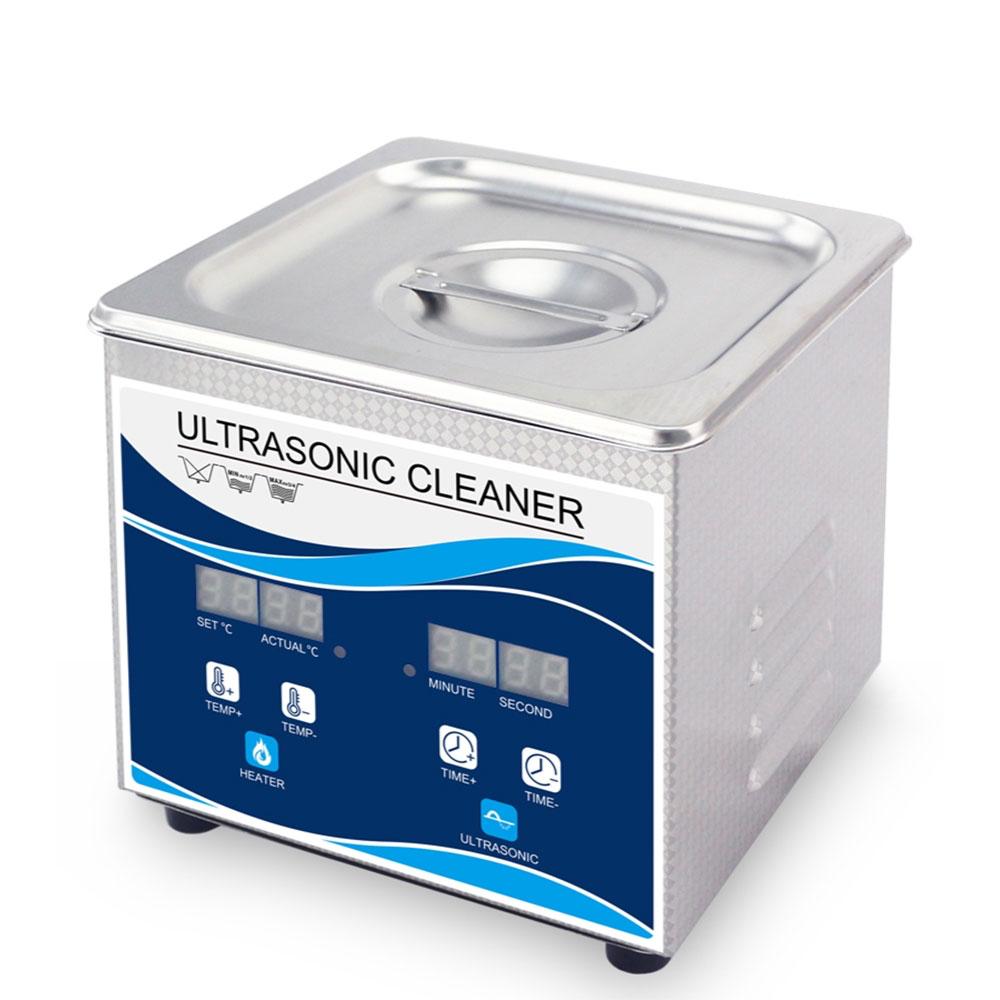 1.3L Digital Ultrasonic Cleaner with stainless steel tank and digital control panel, designed for cleaning jewelry and delicate items.