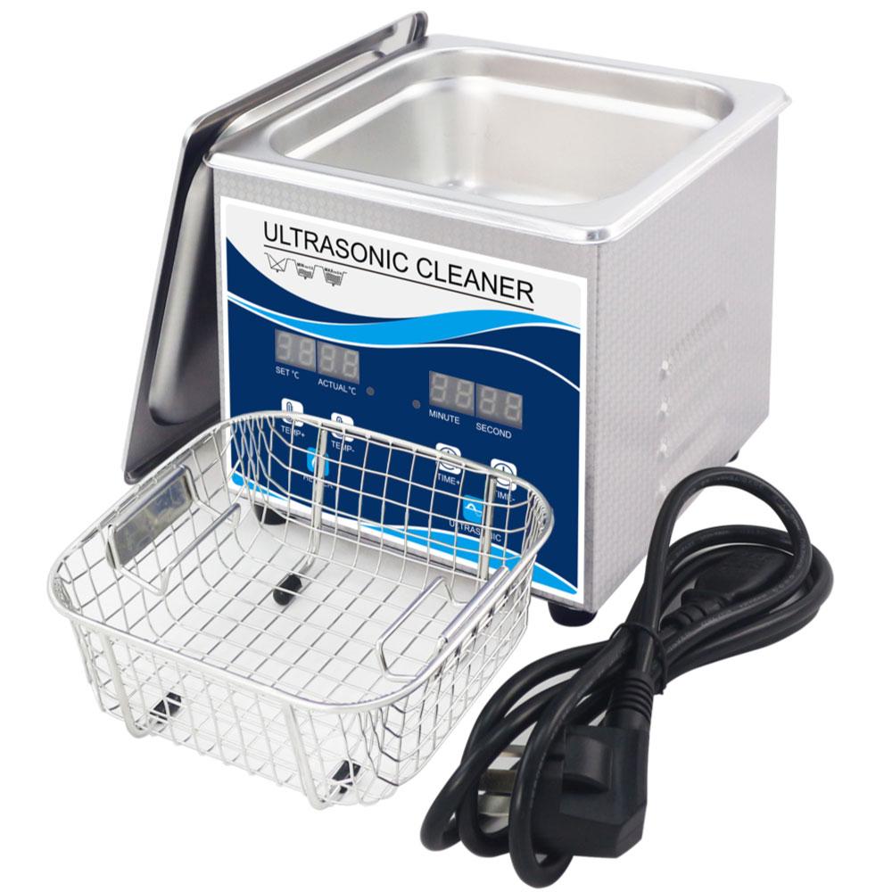 1.3L Digital Ultrasonic Cleaner with stainless steel tank and digital control panel, designed for cleaning jewelry and delicate items.