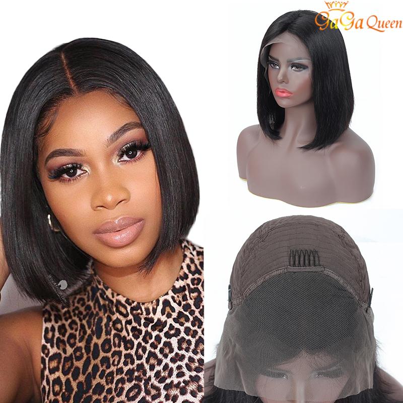 150% Density Lace Front Human Hair Wig in natural color, showcasing soft and shiny Brazilian Remy hair with a pre-plucked hairline.