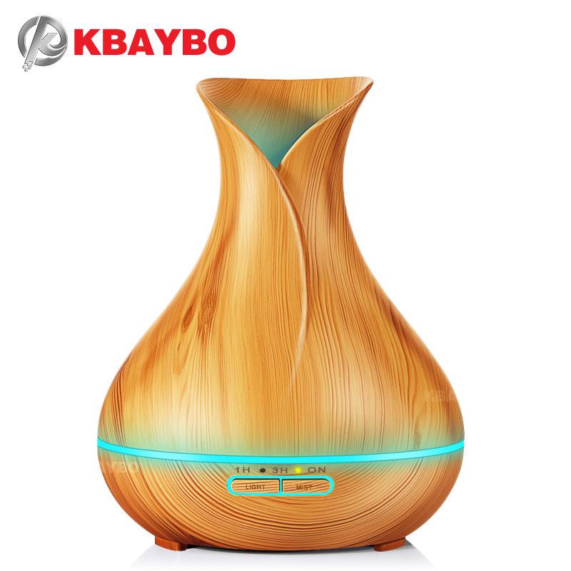 150ml aroma diffuser air purifier with LED lamp, emitting cool mist, designed for home use.