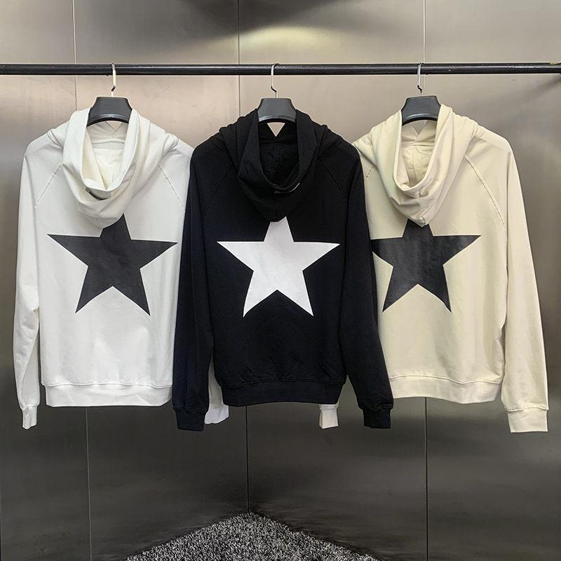 19FW Pentacle Hoodie featuring a unique star design, made from 100% cotton, suitable for men and women.