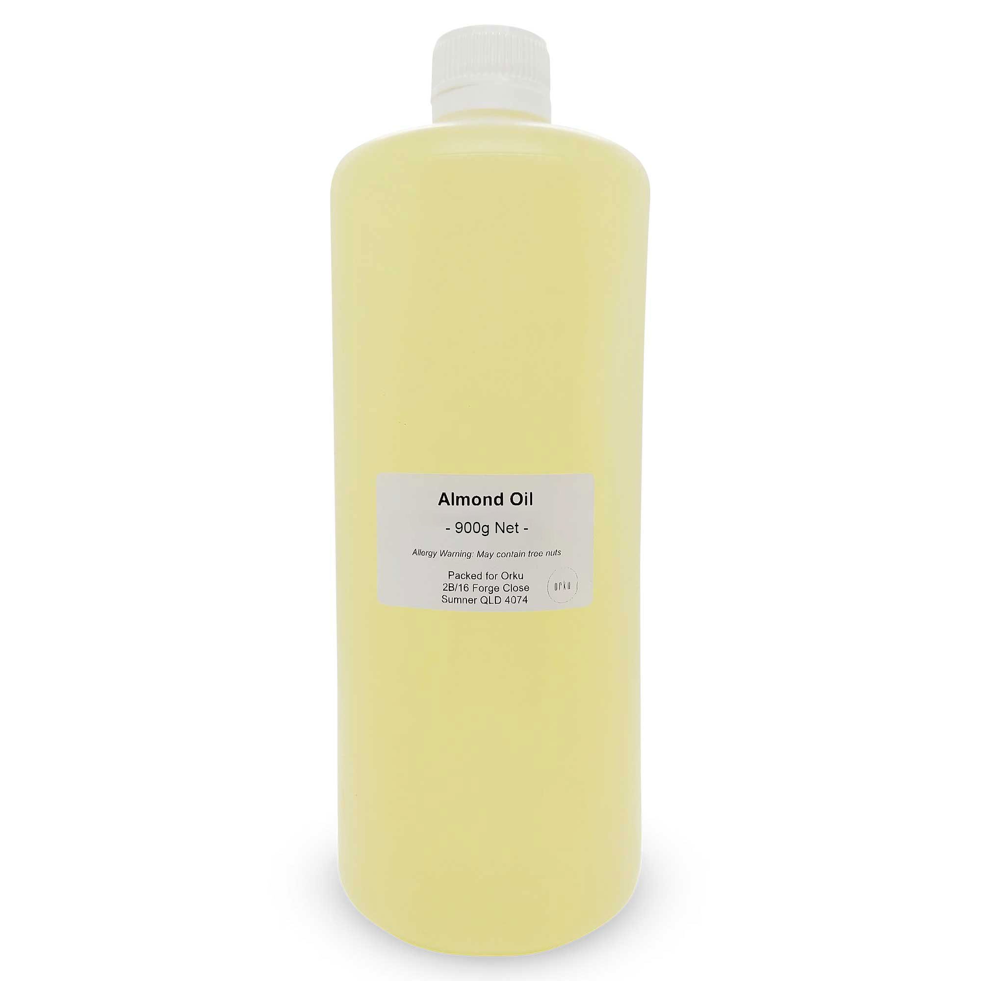 1L bottle of refined Sweet Almond Oil, 100% pure, suitable for skin, face, and hair care applications.