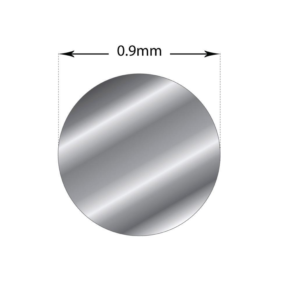 1m length of soft round sterling silver wire, 0.9mm thickness, ideal for jewellery making.