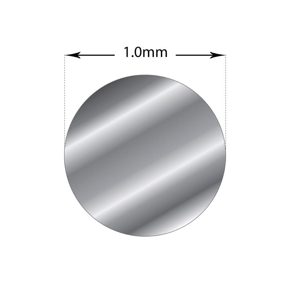 1m length of 1mm thick sterling silver hard round wire, ideal for jewellery crafting and wire wrapping.