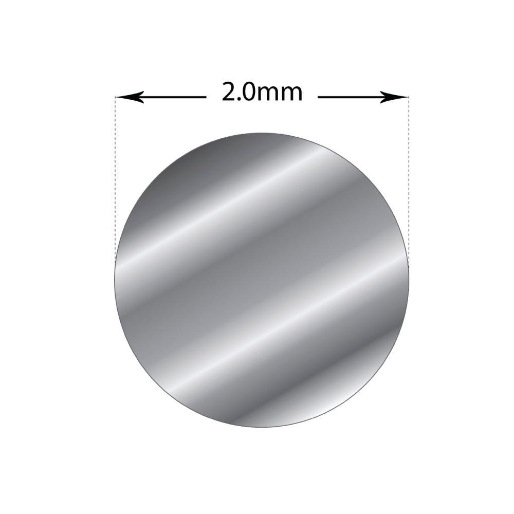 1m length of soft round sterling silver wire, 2mm thick, ideal for jewellery crafting and wire wrapping.