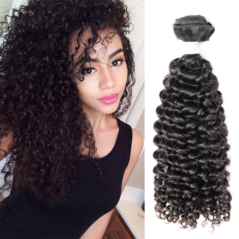 High Quality Brazilian Curly Extensions Weaves in natural color, showcasing beautiful curls and various lengths from 10 to 22 inches.