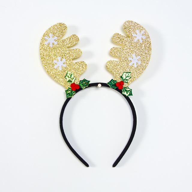 Merry Christmas headband featuring festive antlers and snowflake decorations, perfect for holiday celebrations.