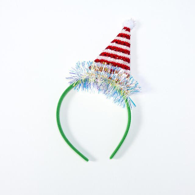 Merry Christmas headband featuring festive antlers and snowflake decorations, perfect for holiday celebrations.