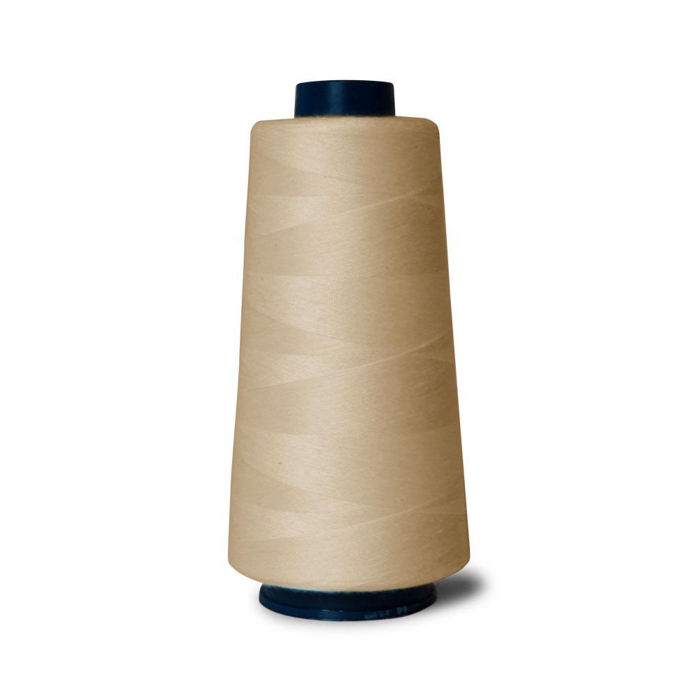 A 2000m spool of natural Hemline polyester sewing and overlocking thread, showcasing its strong and durable quality.