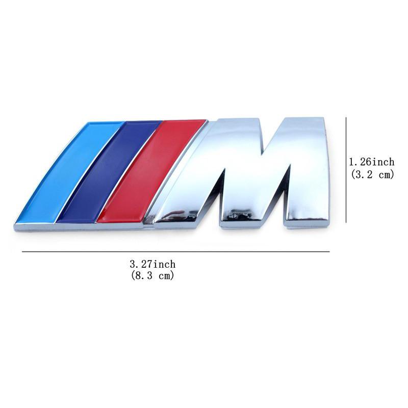 20 pieces of BMW M-Power emblem badges, showcasing a sleek metal design in silver and black colors, perfect for car customization.