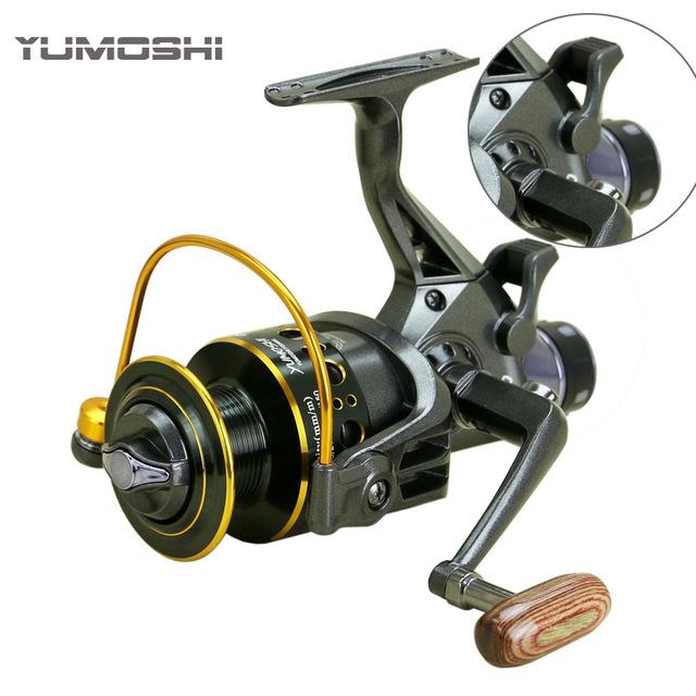 2018 New Double Brake Design Fishing Reel in black, showcasing its robust build and advanced features for carp fishing.