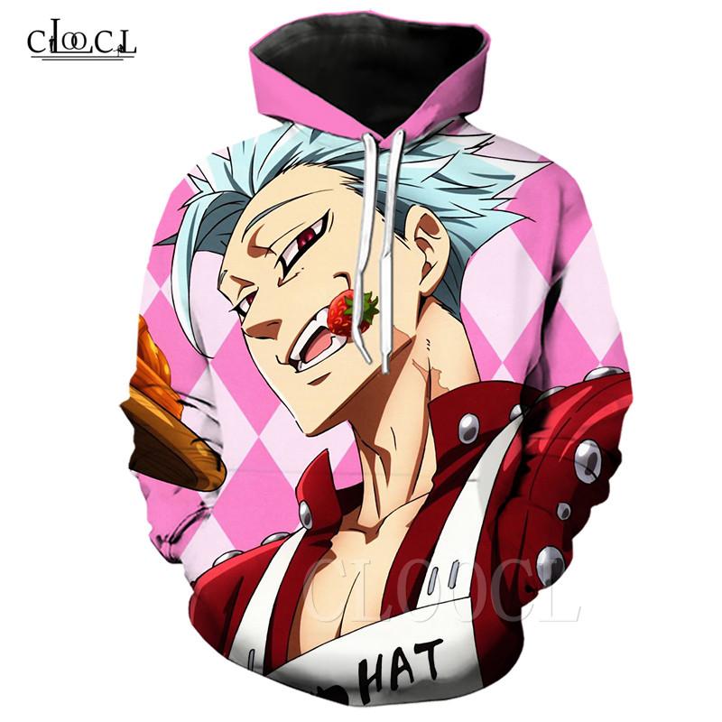 2020 New Style Anime The Seven Deadly Sins Meliodas Hoodie for men and women, featuring vibrant anime print on front and back.