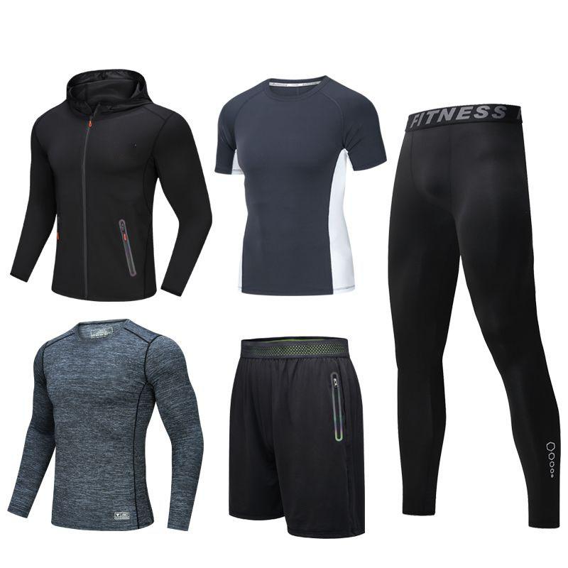 Men's 2021 sports suit featuring short sleeves and trousers, designed for outdoor activities with quick-drying fabric.