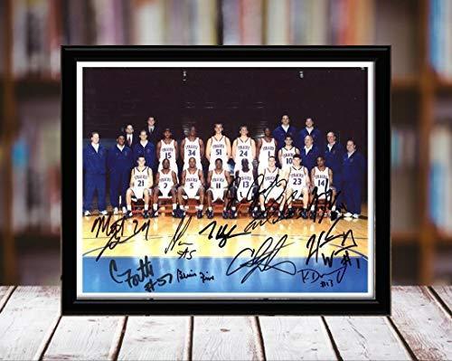 Framed print of the 2003 Syracuse Orange Champs with a printed autograph, displayed in a sleek black metal frame.