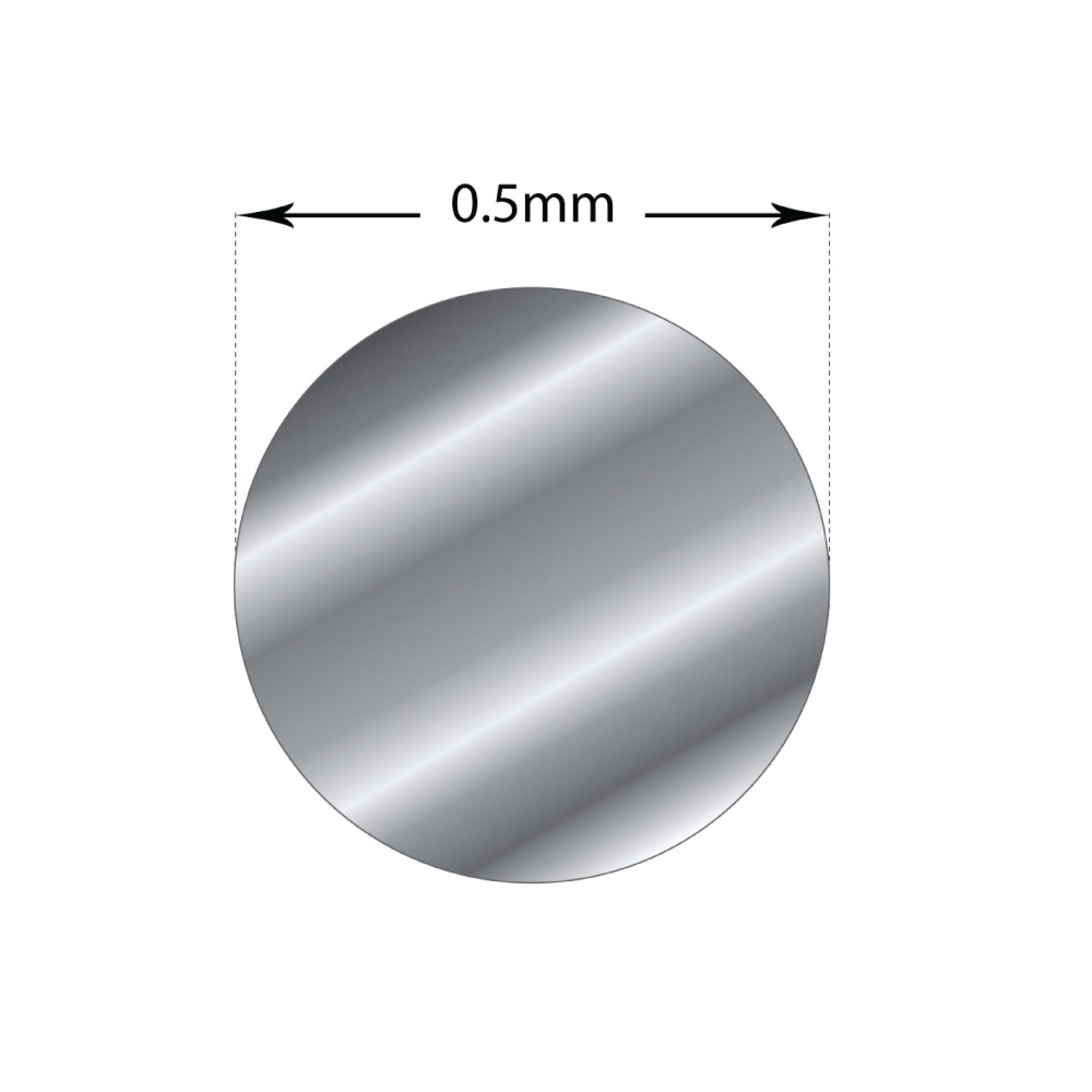 20cm length of 0.5mm thick Argentium Sterling Silver medium round wire, ideal for jewellery making.