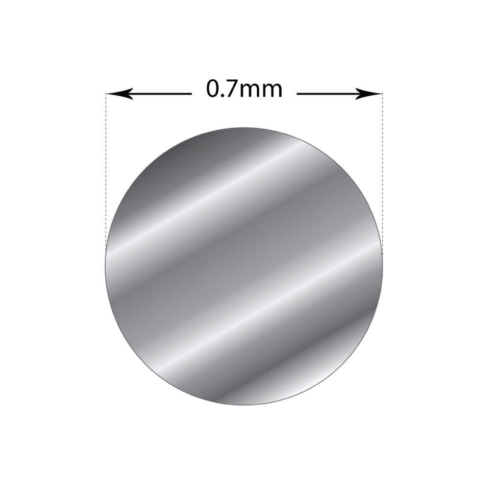 20cm length of 0.7mm thick hard round sterling silver wire, ideal for jewellery making.