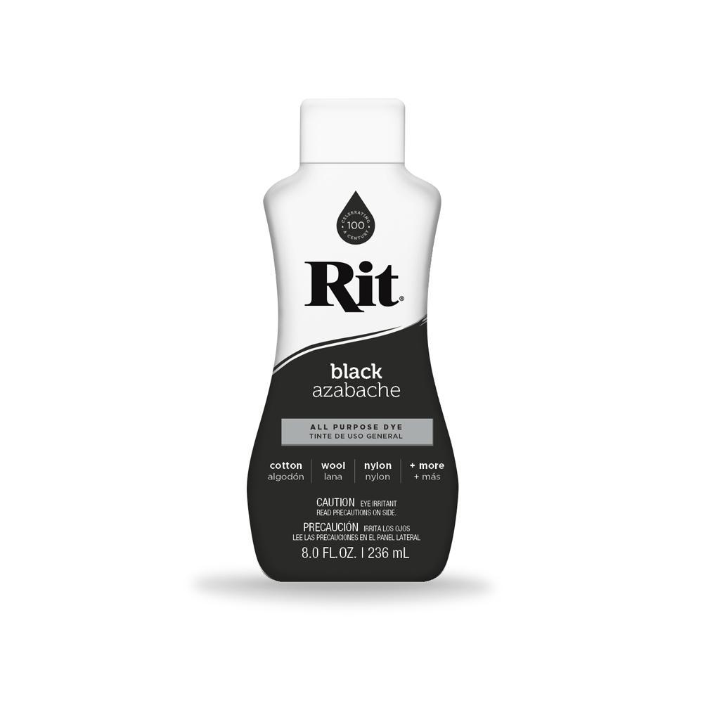 Rit 236ml Black Fabric Dye bottle with vibrant color, suitable for various fabrics and creative projects.