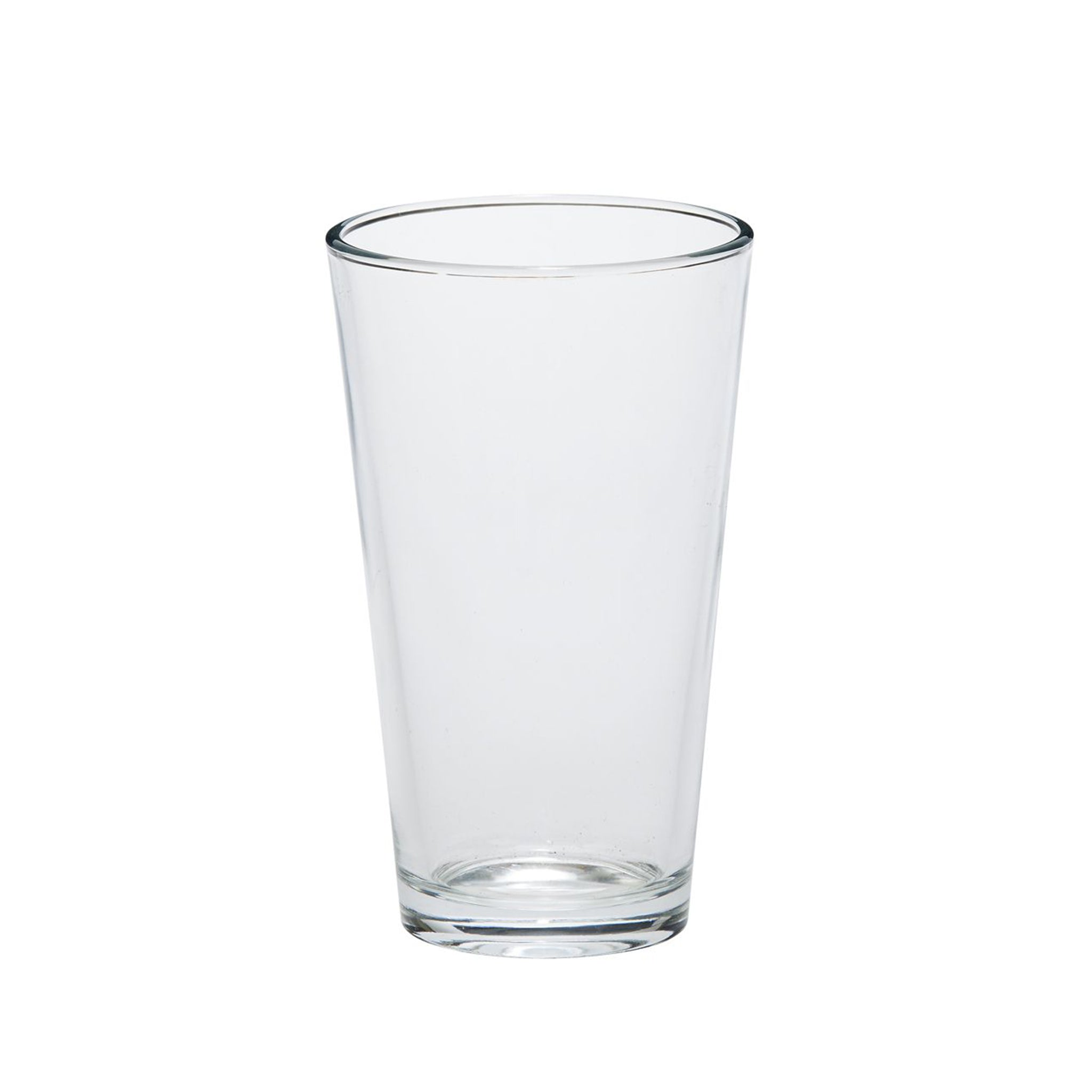 Set of 24 clear pint glasses, each 6 inches tall, designed for serving 16 oz beverages, ideal for home brewers and bars.