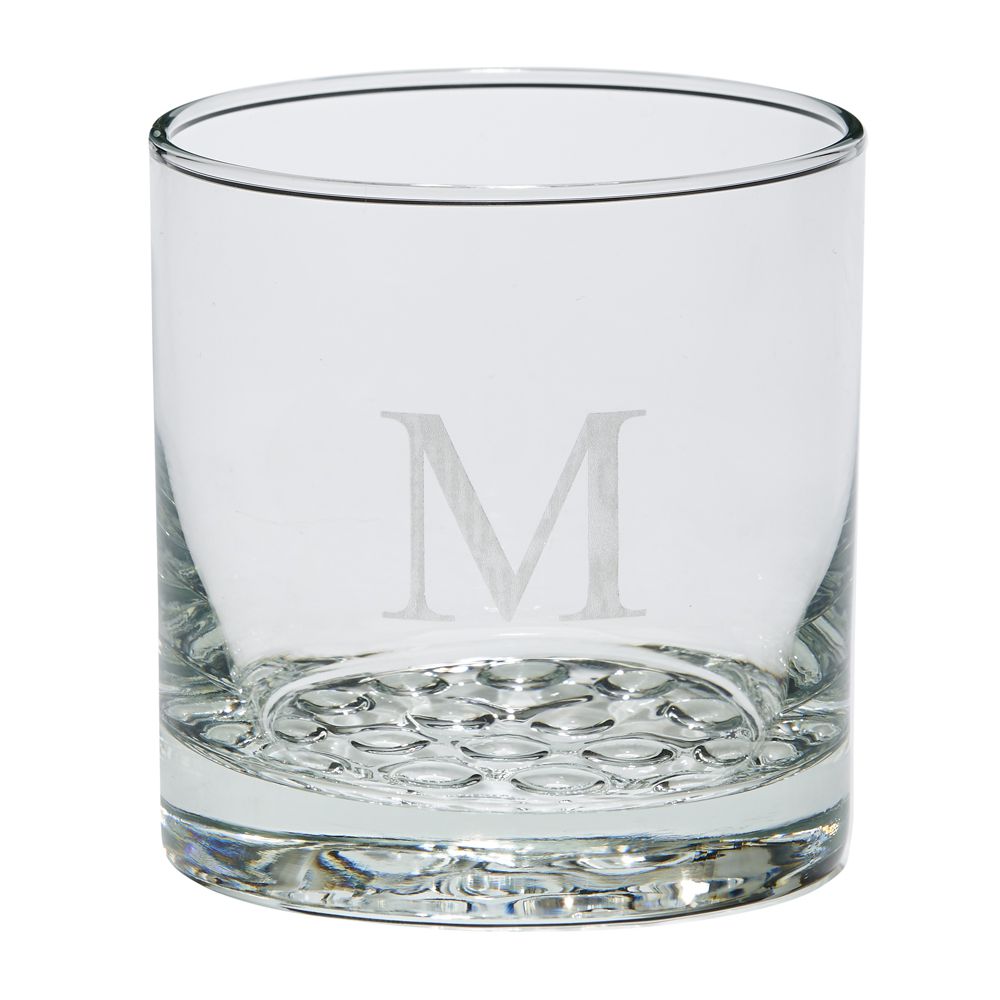 Set of 24 elegant rocks glasses with pebbled bottom design, each holding 10.25 ounces.