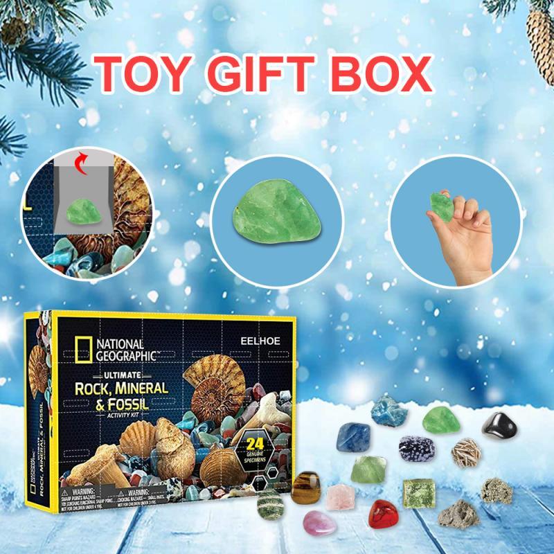 A colorful 24 Small Windows Christmas Ore Gift Box Advent Calendar featuring 24 small windows, perfect for holiday surprises.