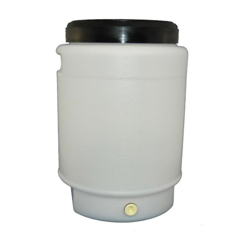 25L Fermenter Keg made of food-grade HDPE plastic, featuring a black lid and tap, ideal for brewing and fermentation.