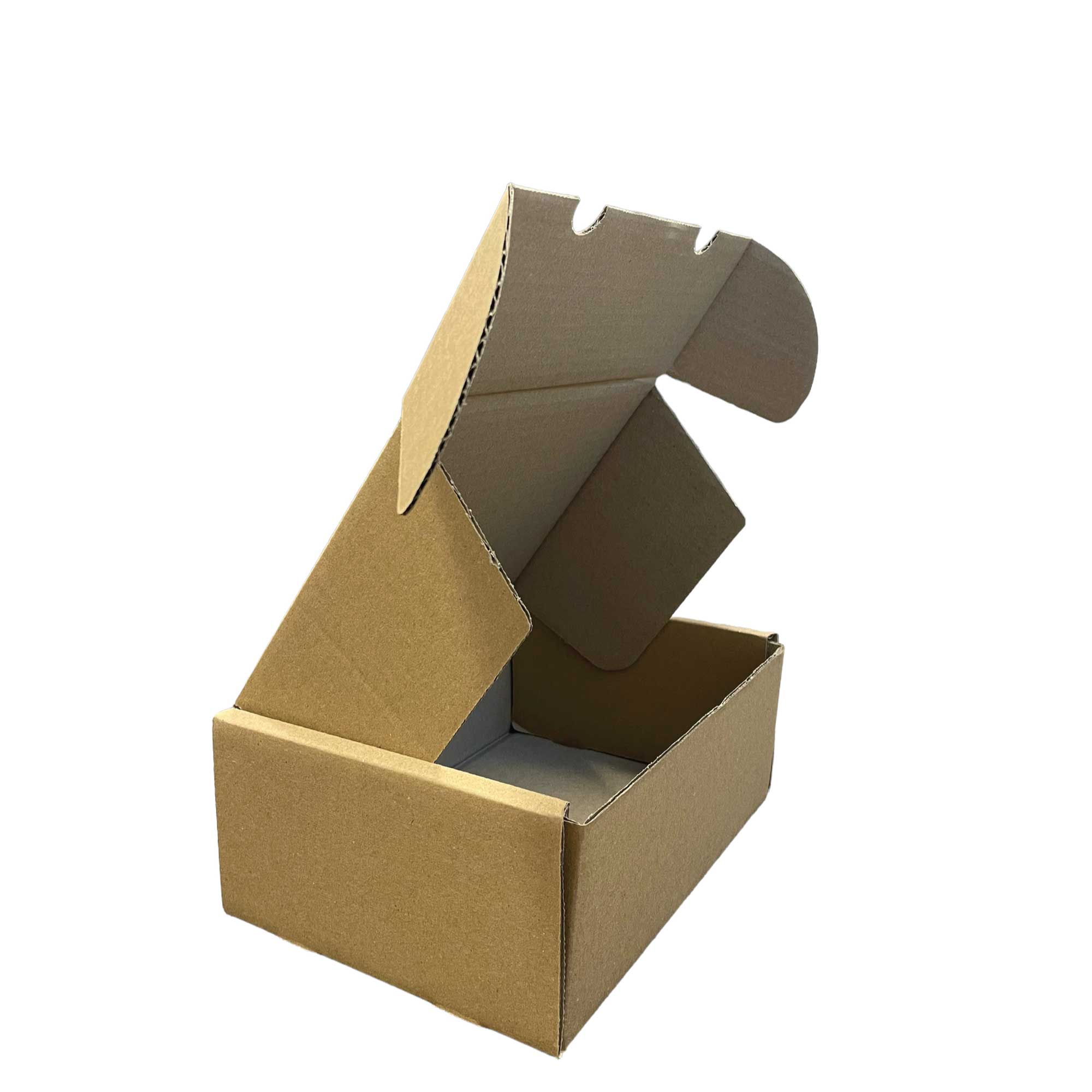 25x Die Cut Cardboard Boxes in kraft brown color, measuring 306x236x140mm, ideal for shipping and packaging.