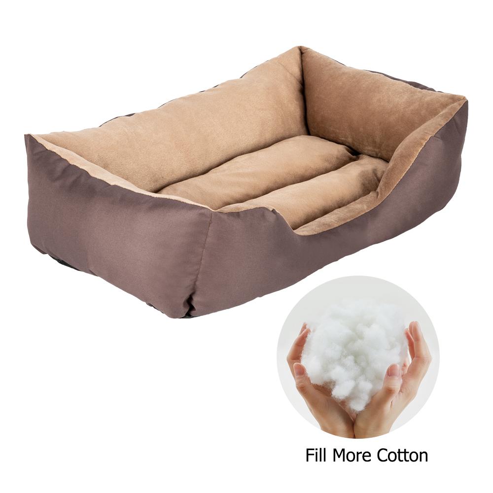 28-inch large size pet bed dog mat in brown, made of soft PP cotton, designed for comfort and style.