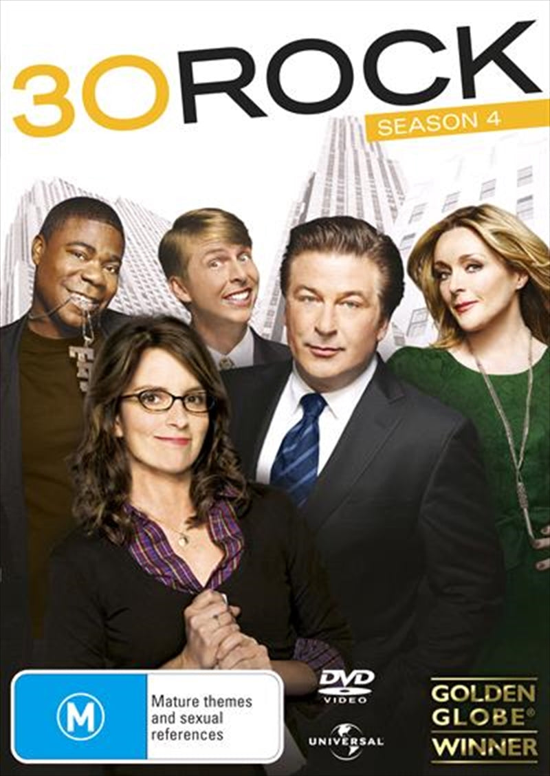 30 Rock - Season 4 DVD cover featuring Tina Fey and Alec Baldwin in a comedic pose.