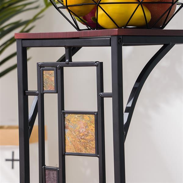 30.5x21x54CM brown iron side table with minimalist design, perfect for living rooms.