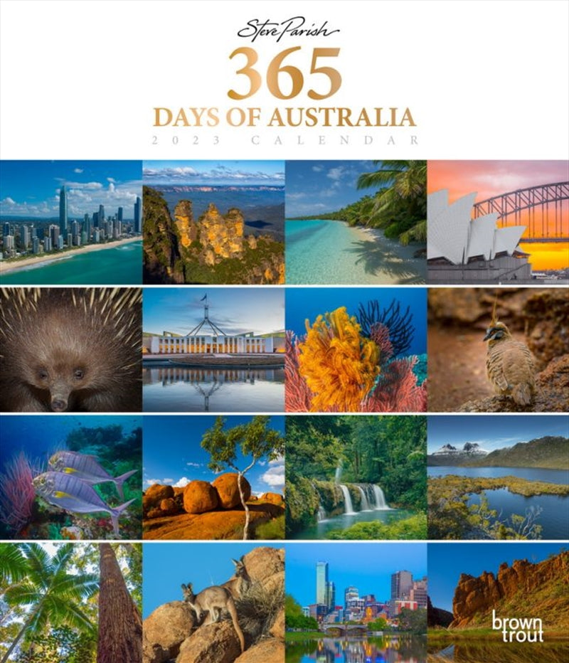 A deluxe vertical wall calendar featuring stunning images of Australia's landscapes, flora, and fauna, designed by photographer Steve Parish.