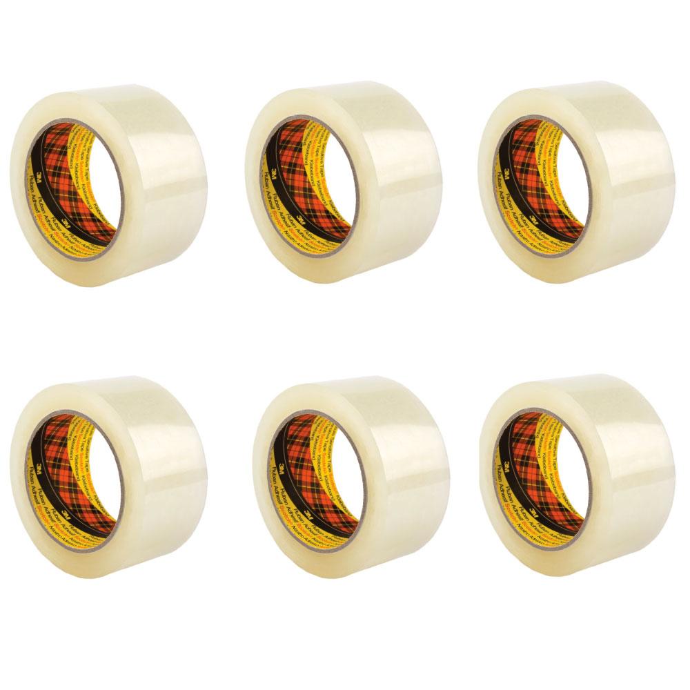 36 rolls of 3M Scotch Clear Packaging Tape 370, 48mm wide and 75m long, ideal for packing and sealing boxes securely.