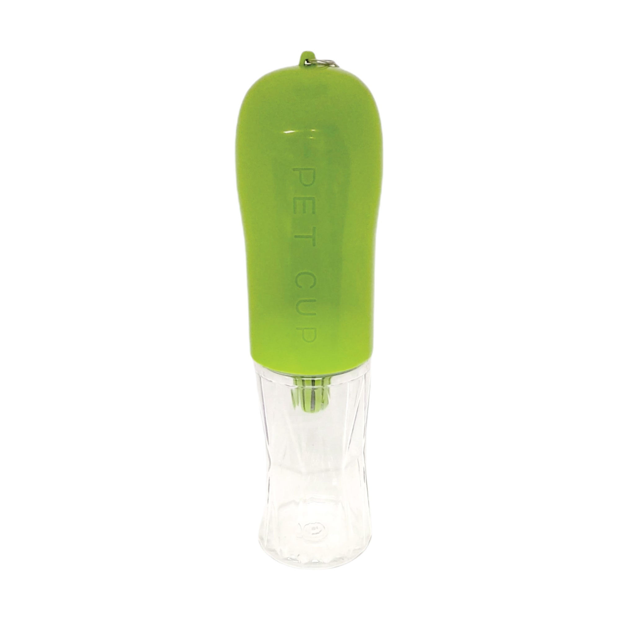 380ml Portable Pet Water Bottle with Filter, designed for outdoor use, featuring a bowl cup and ergonomic handle.