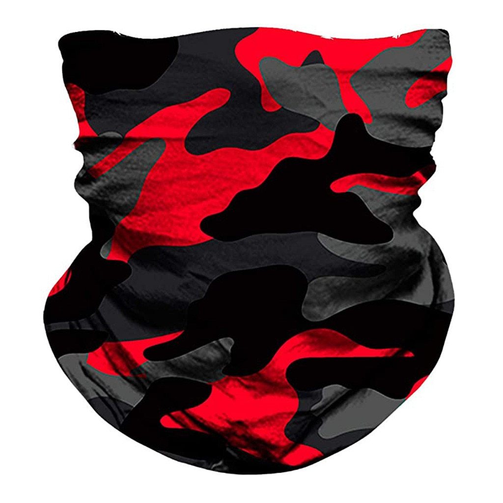 3D Camouflage Skull Bandana Buffs Neck Gaiter in outdoor setting, showcasing its stylish design and versatility.