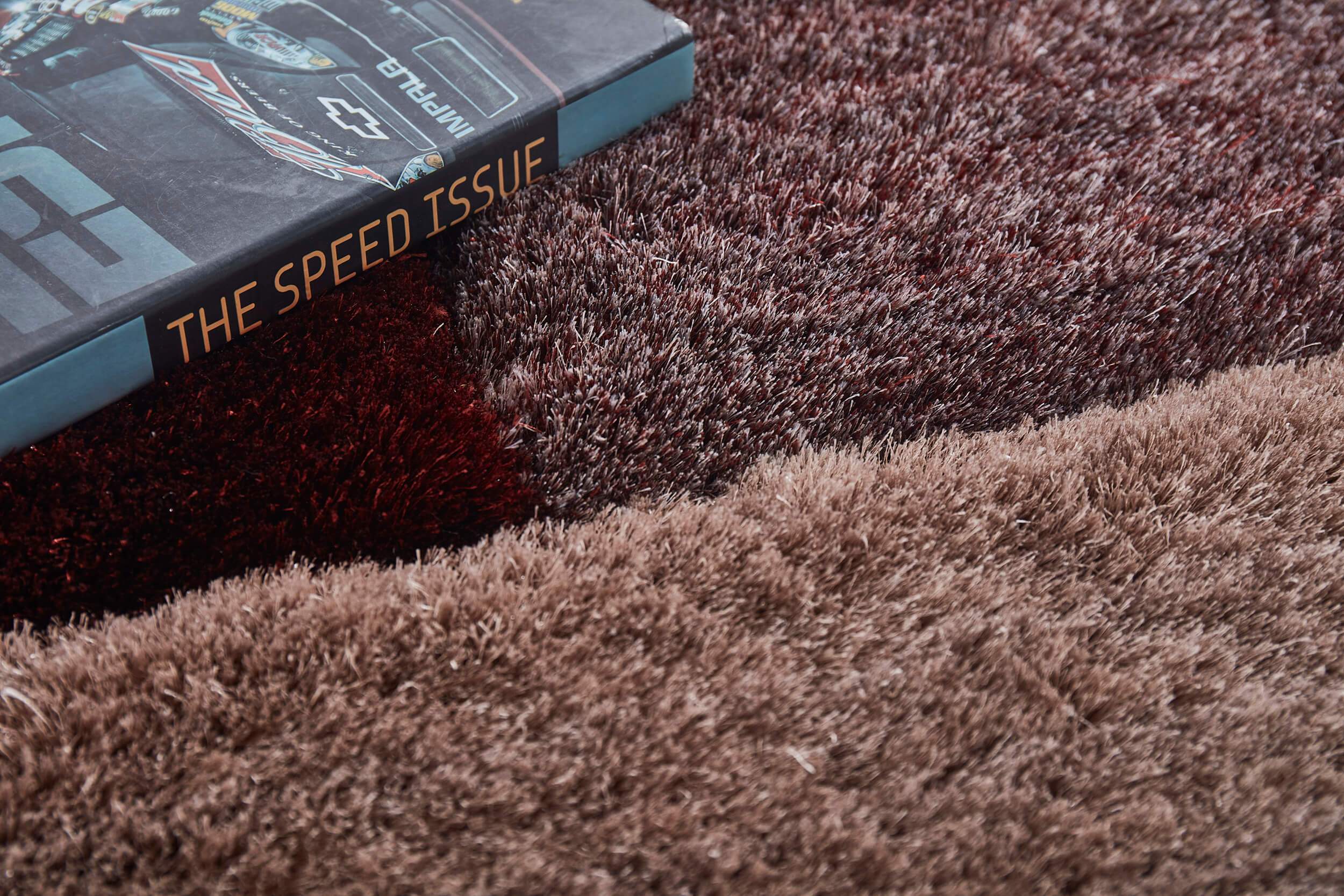 3D Parquette Shaggy Area Rug in beige and brown, showcasing its soft texture and stylish design.