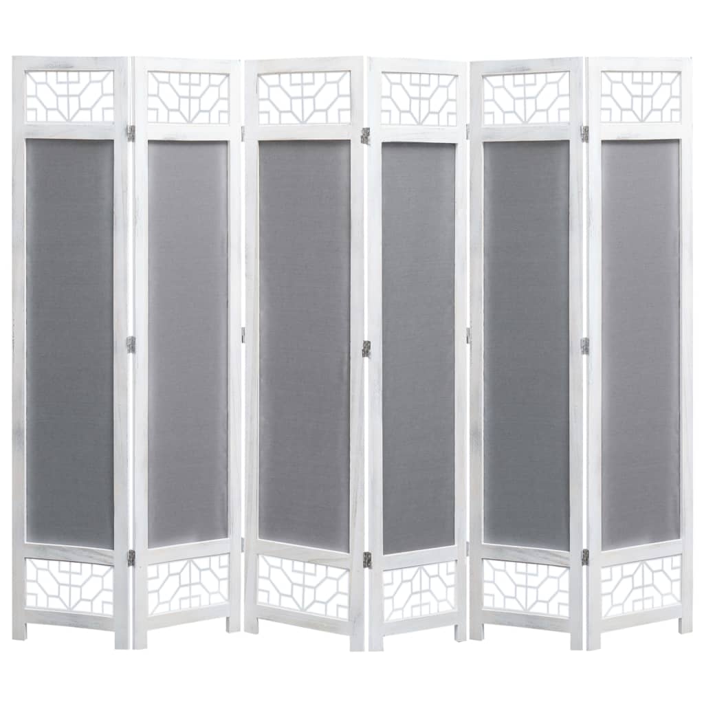 Six-panel white room divider.