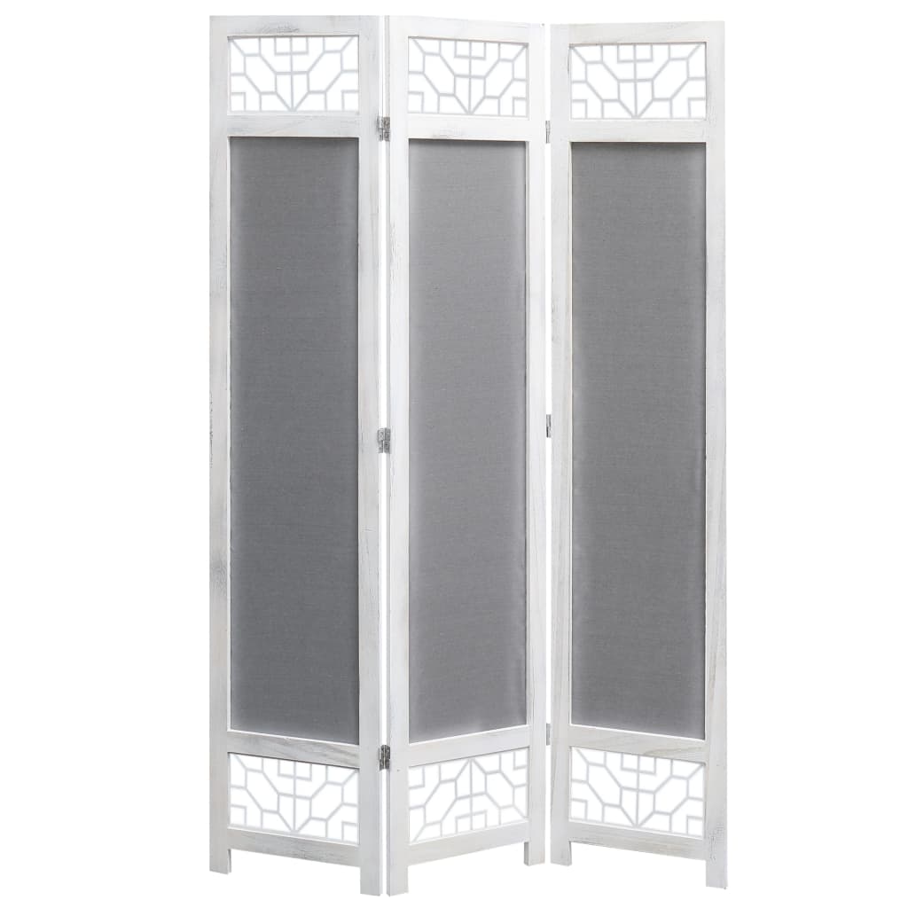 Three-panel freestanding room divider.