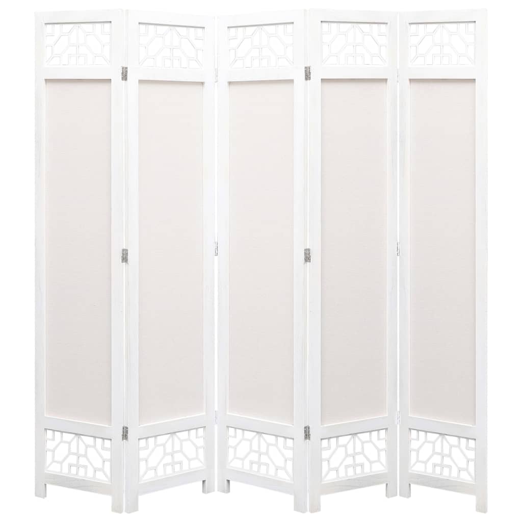 Four-panel white room divider.