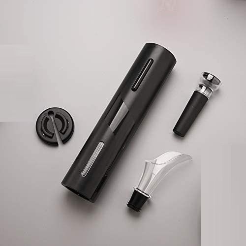 4 in 1 Electric wine opener set with USB charging, including corkscrew, foil cutter, pourer, and vacuum stopper.