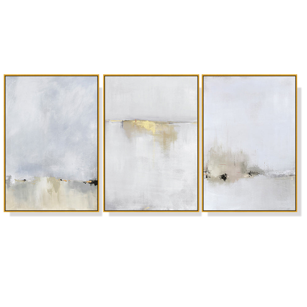 40cmx60cm Abstract canvas wall art featuring gold and white colors in a stylish frame, perfect for home decor.