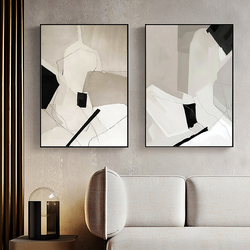 40cmx60cm modern abstract canvas wall art in a black frame, showcasing a contemporary design perfect for home decor.