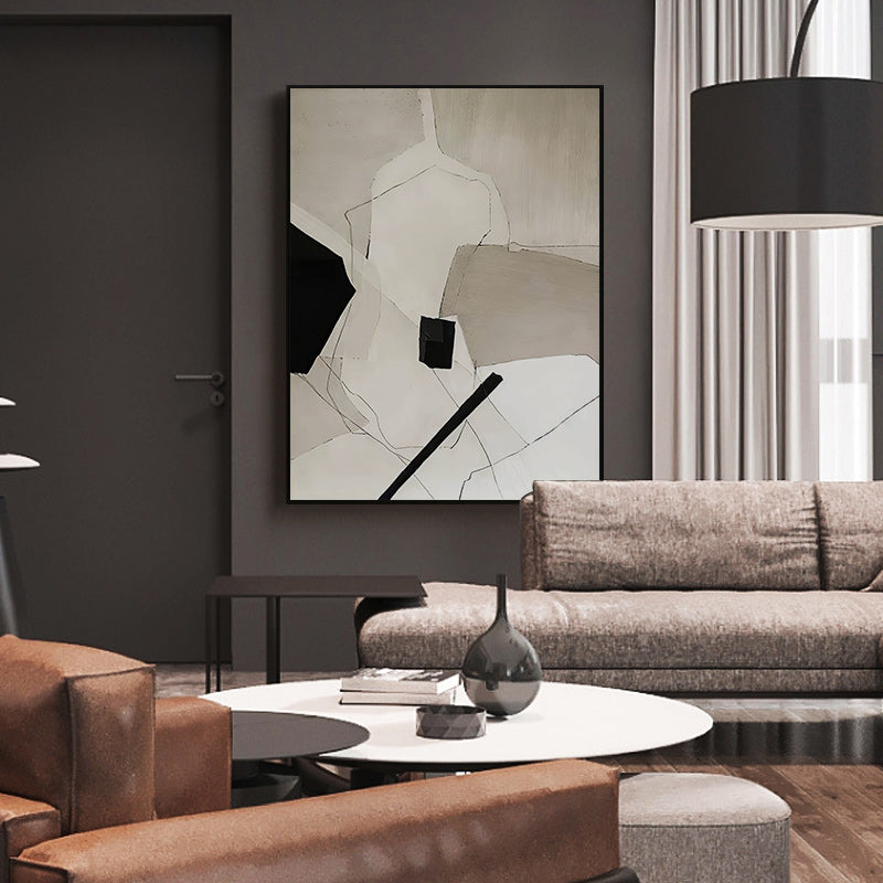 40cmx60cm modern abstract canvas wall art in a black frame, showcasing a contemporary design perfect for home decor.